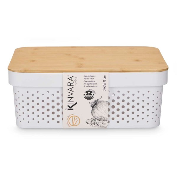 Multi-use Box Kinvara White Brown Bamboo polypropylene (6 Units)