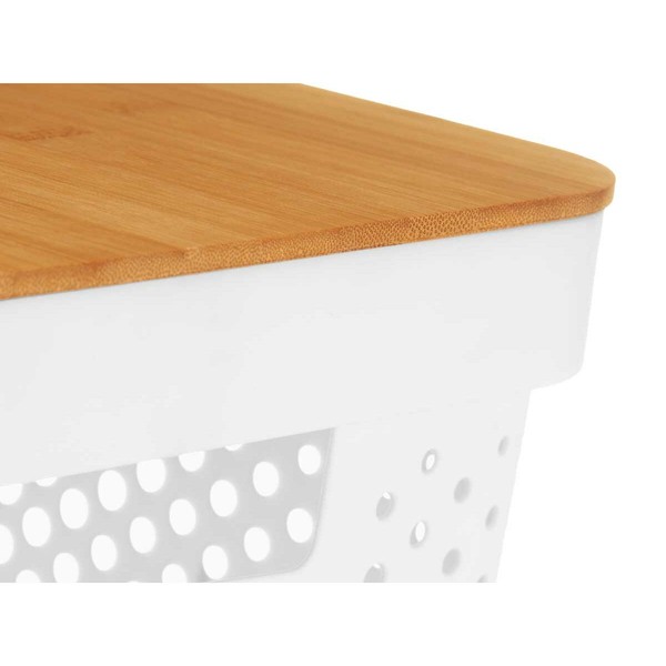 Multi-use Box Kinvara White Brown Bamboo polypropylene (6 Units)