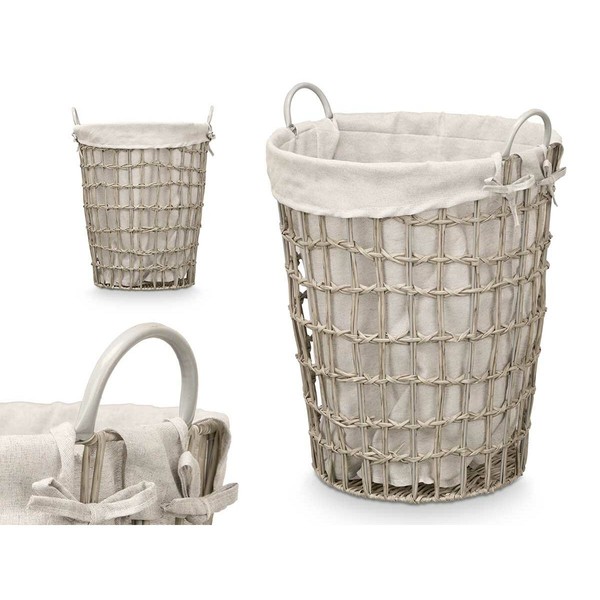 Basket Kipit Grey Polyester Cloth polypropylene Iron Plastic 50 % cotton (6 Units)