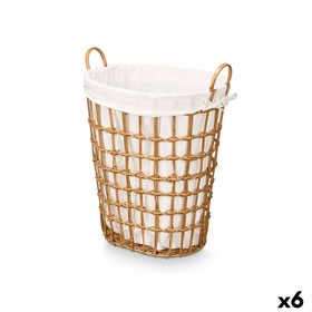 Basket Kipit Natural Polyester Cloth polypropylene Iron Plastic 50 % cotton (6 Units)