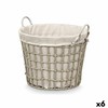 Basket Kipit Grey Polyester Cloth polypropylene Iron Plastic 50 % cotton (6 Units)