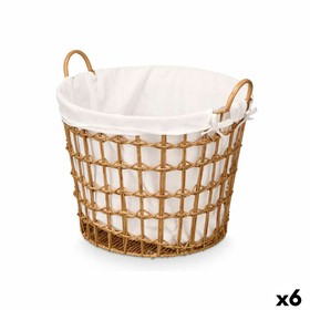 Basket Kipit Natural Polyester Cloth polypropylene Iron Plastic 50 % cotton (6 Units)