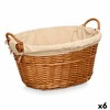 Basket Kipit Natural Polyester wicker Cloth 50 % cotton (6 Units)