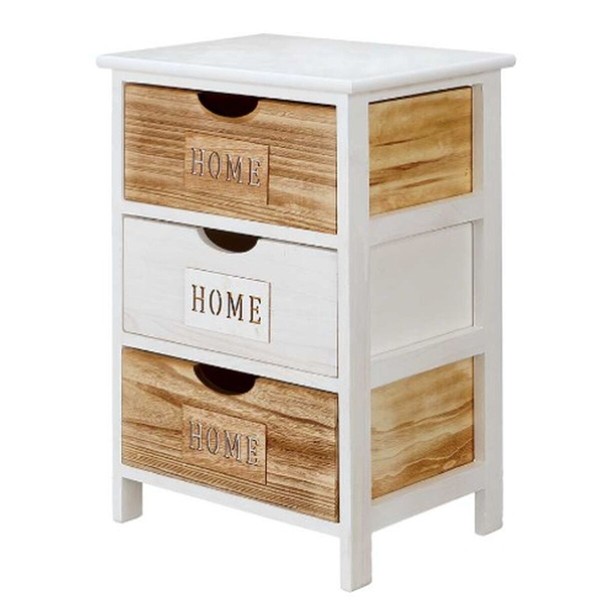 Kumode Gift Decor Home Balts Brūns 40 x 58,5 x 29 cm