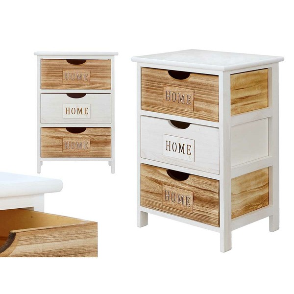 Chest of drawers Gift Decor Home White Brown 40 x 58,5 x 29 cm