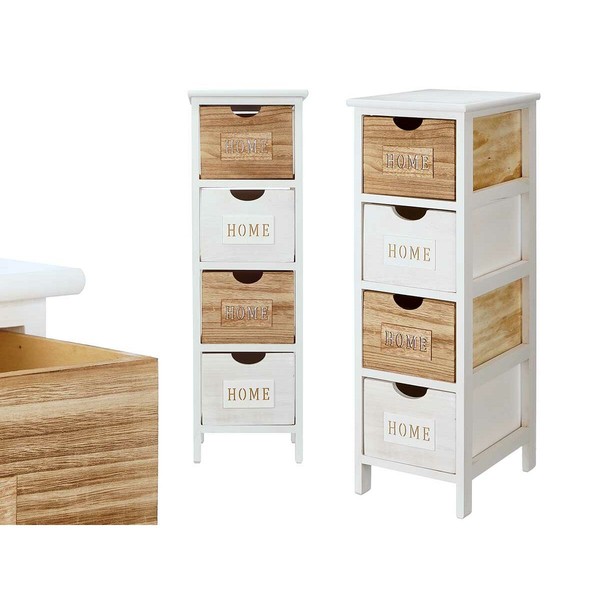 Kumode Gift Decor Home Balts Brūns 26 x 81 x 31,6 cm