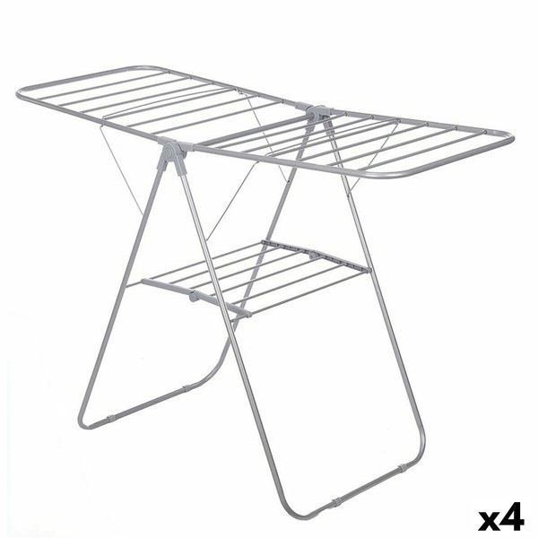 Folding clothes line Grey Metal 136,5 x 59 x 93,5 cm (4 Units)