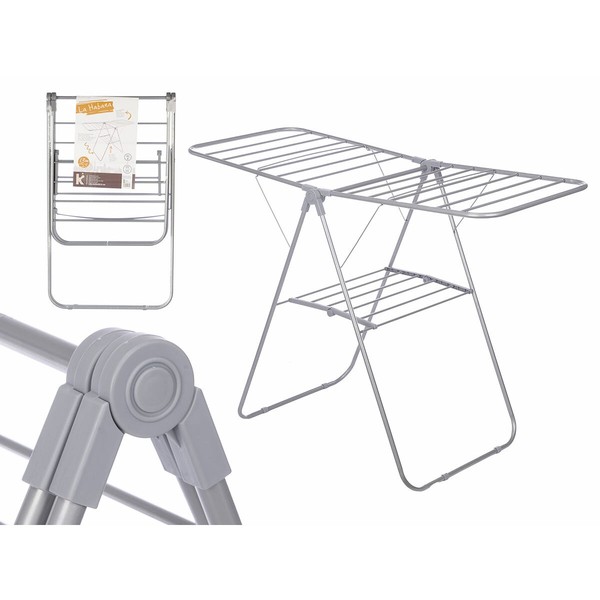 Folding clothes line Grey Metal 136,5 x 59 x 93,5 cm (4 Units)