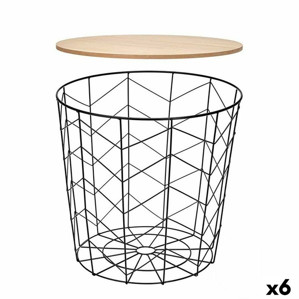 Side table Gift Decor Brown Black 44,5 x 53,5 x 44,5 cm (6 Units)