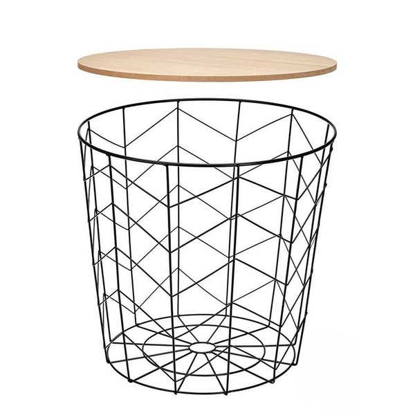 Side table Gift Decor Brown Black 44,5 x 53,5 x 44,5 cm (6 Units)