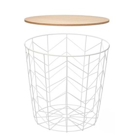 Side table Gift Decor White Brown 44,5 x 53,5 x 44,5 cm (6 Units)