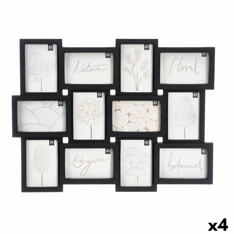 Wall photo frame Gift Decor Black polypropylene (4 Units)