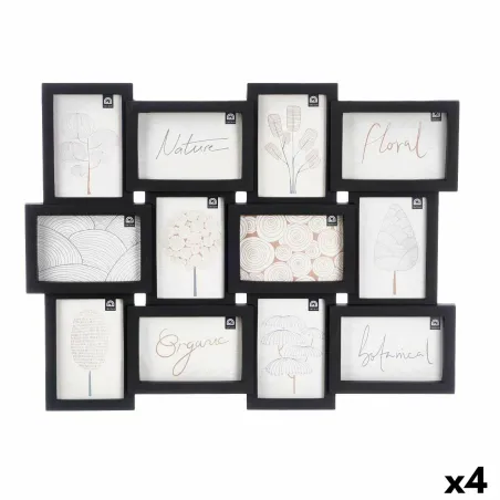 Seinävalokuvakehys Gift Decor Musta polypropeeni (4 osaa)