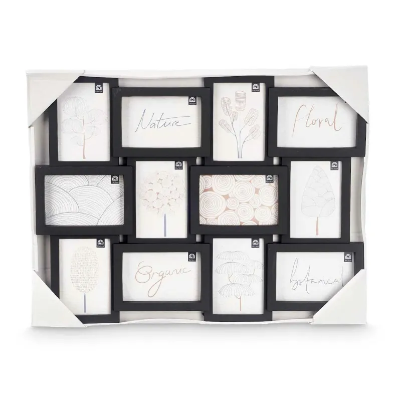 Wall photo frame Gift Decor Black polypropylene (4 Units)