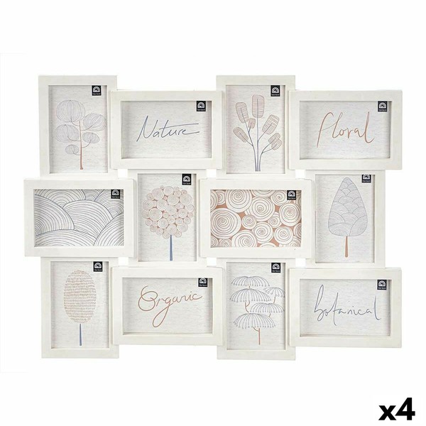 Seinävalokuvakehys Gift Decor Valkoinen polypropeeni (4 osaa)