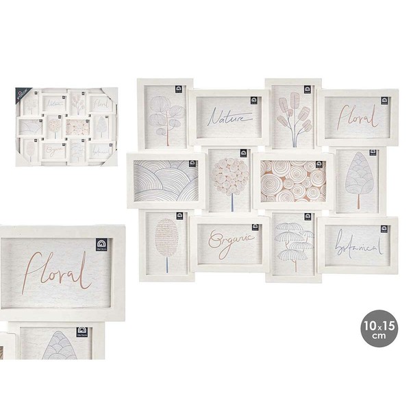 Wall photo frame Gift Decor White polypropylene (4 Units)