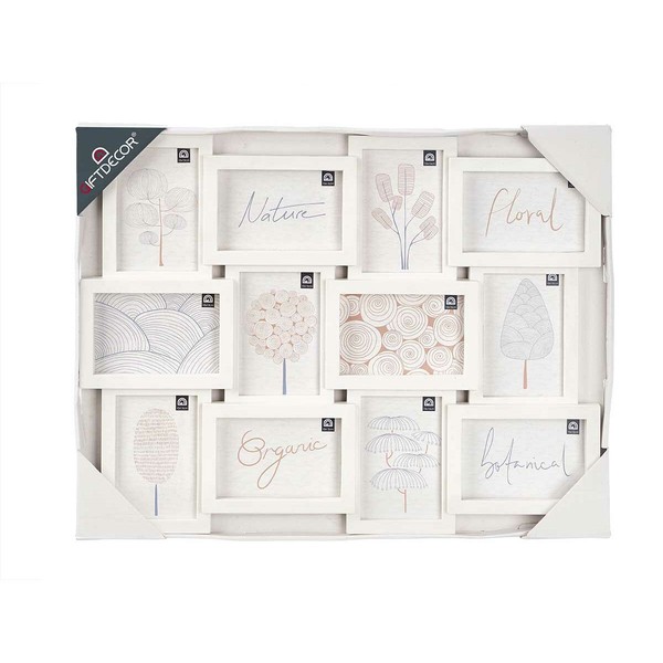 Wall photo frame Gift Decor White polypropylene (4 Units)