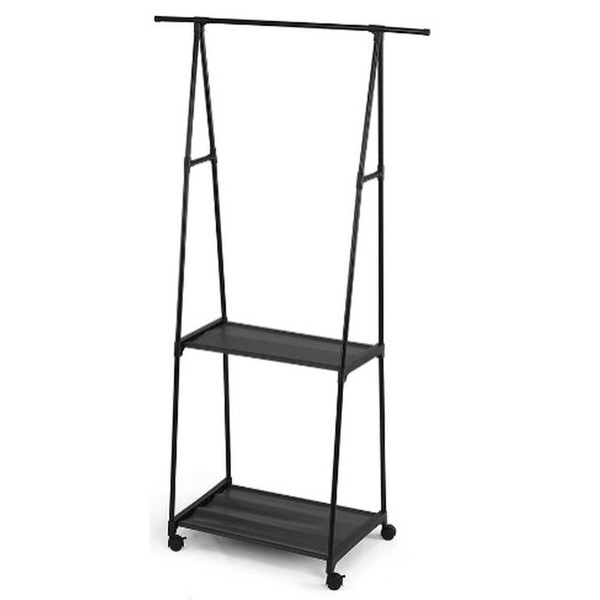 Takkiteline hylylllä Kipit Musta Metalli 84 x 43 x 156 cm