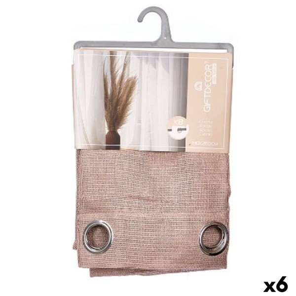 Verho Gift Decor Ruskea 140 x 260 cm (6 osaa)