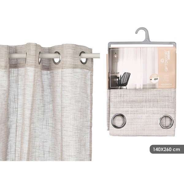 Curtain Gift Decor Grey 140 x 260 cm Stripes (6 Units)