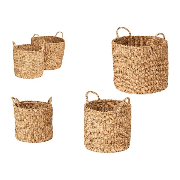 Set of Baskets Gift Decor Brown Marine algae 2 Pieces (2 Units)