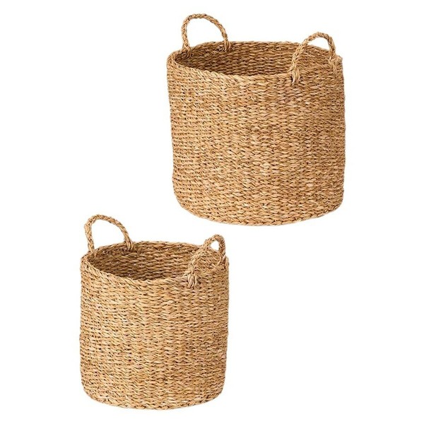 Set of Baskets Gift Decor Brown Marine algae 2 Pieces (2 Units)