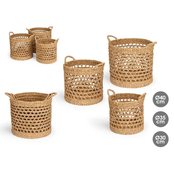 Krepšių rinkinys Gift Decor Ruda Jūros dumbliai 3 Dalys