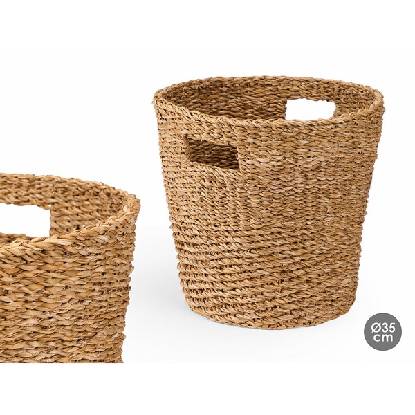 Basket Gift Decor Brown Marine algae (4 Units)