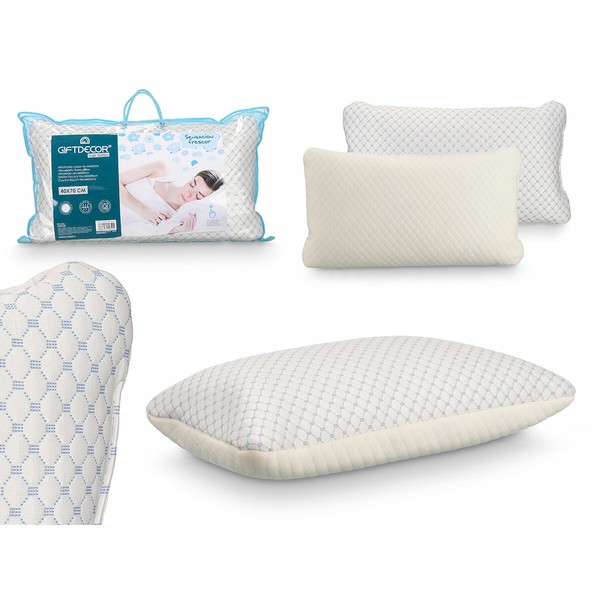 Viskoelastinen tyyny Gift Decor Valkoinen 70 x 15 x 40 cm Virkistävä (6 osaa)