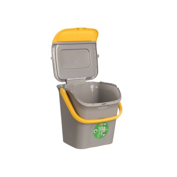 Waste bin Stefanplast ECOWAY Yellow Grey polypropylene 28 L Stackable (6 Units)