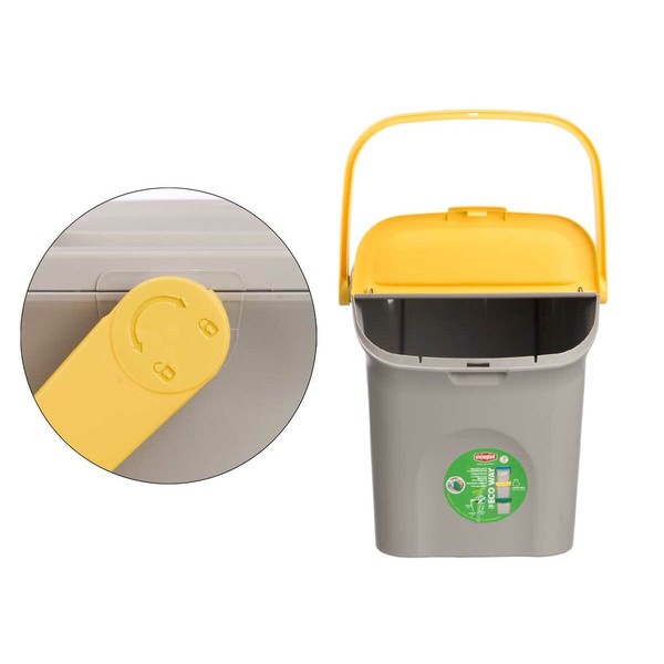 Šiukšlių dėžė Stefanplast ECOWAY Geltona Pilka polipropileno 28 L Sudedamas (6 vnt.)