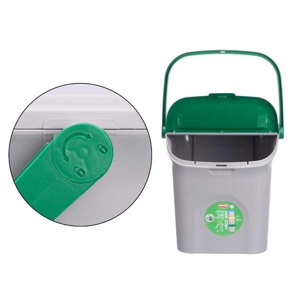 Мусорное ведро Stefanplast ECOWAY Зеленый Серый полипропилен 28 L Штабелируемые (6 штук)