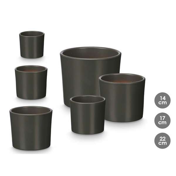 Katlu komplekts Ibergarden Antracīts Māls Ø 14 cm Ø 22 cm Ø 17 cm 3 Daudzums