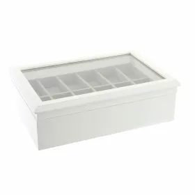 Korurasia DKD Home Decor 102182 Kellot 28 x 19 x 9 cm Kristalli Valkoinen Puu MDF
