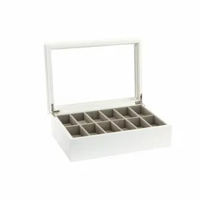 Korurasia DKD Home Decor 102182 Kellot 28 x 19 x 9 cm Kristalli Valkoinen Puu MDF