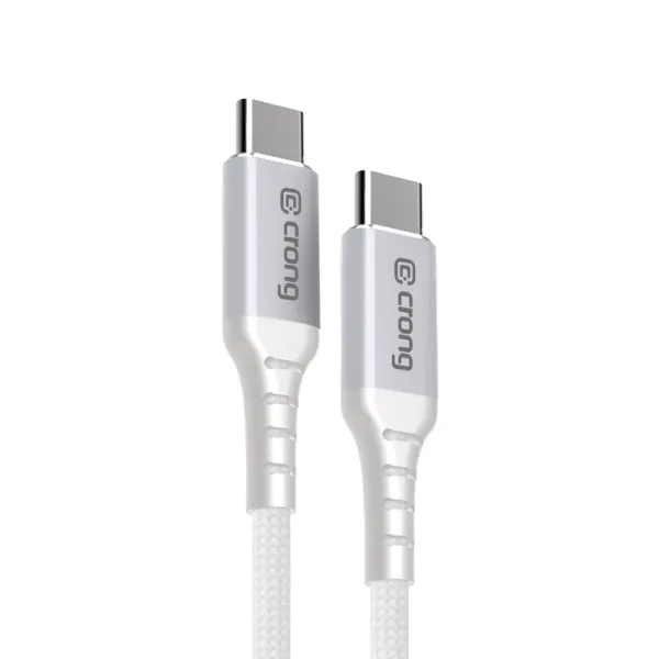 Crong Armor Link - 60W PD 3A USB-C to USB-C Cable 25cm (White)