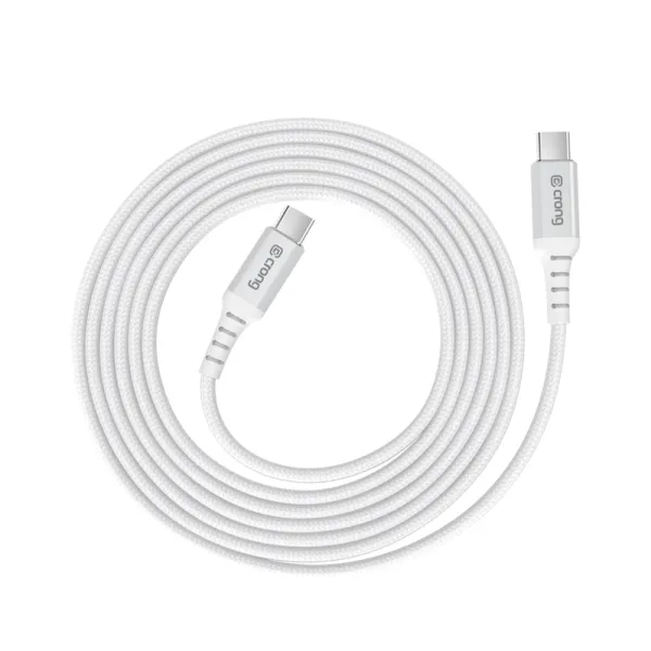 Crong Armor Link - 60W PD 3A USB-C to USB-C Cable 25cm (White)