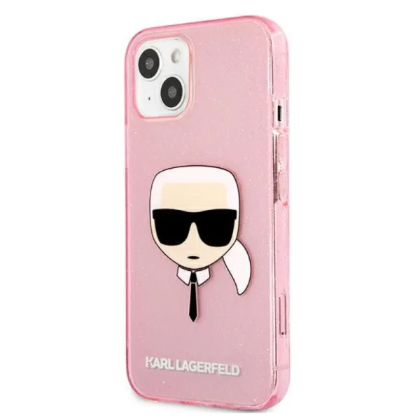 Karl Lagerfeld Karl’s Head Glitter - Case for iPhone 13 Mini (Pink)