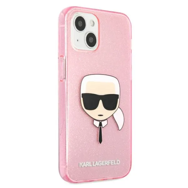 Karl Lagerfeld Karl’s Head Glitter - Case for iPhone 13 Mini (Pink)