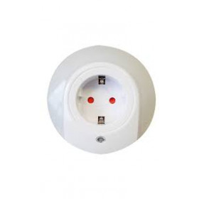 LED night light with 7 LED dim sensor and earthed socket for wall socket