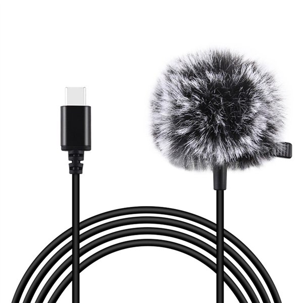 Jack Puluz tie microphone with clip PU425 1.5m USB-C