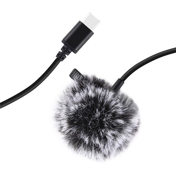 Jack Puluz tie microphone with clip PU425 1.5m USB-C