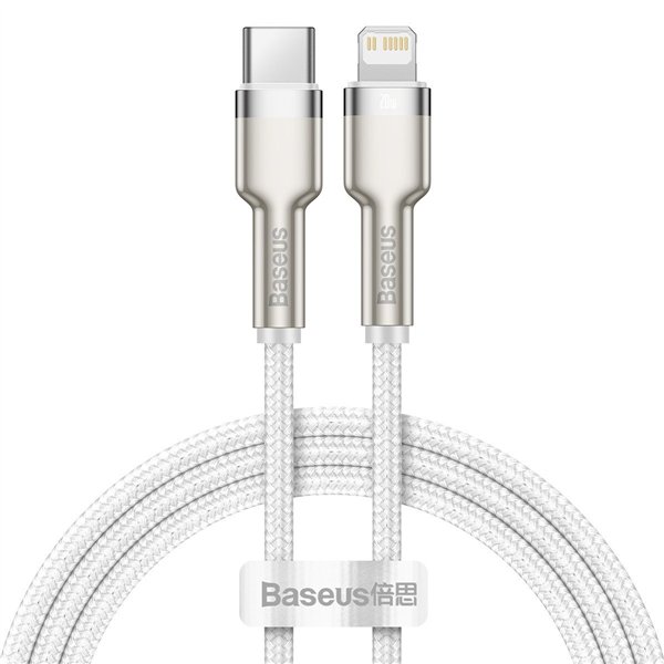 USB-C cable for Lightning Baseus Cafule, PD, 20W, 1m (white)