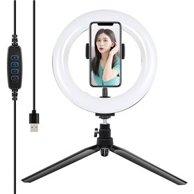 Tripod Mount Puluz with 20cm LED Ring Vlogging PKT3073B