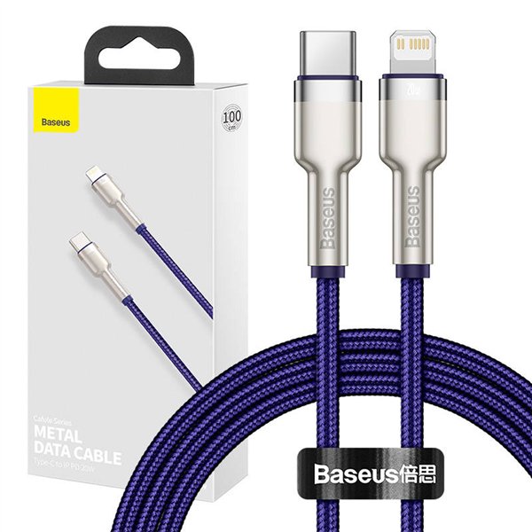 USB-C cable for Lightning Baseus Cafule, PD, 20W, 1m (purple)