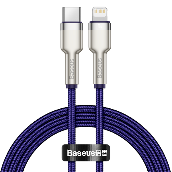 USB-C cable for Lightning Baseus Cafule, PD, 20W, 1m (purple)