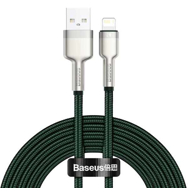 USB cable for Lightning Baseus Cafule, 2.4A, 2m (green)