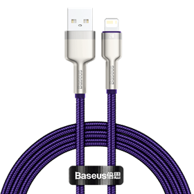 USB cable for Lightning Baseus Cafule, 2.4A, 1m (purple)
