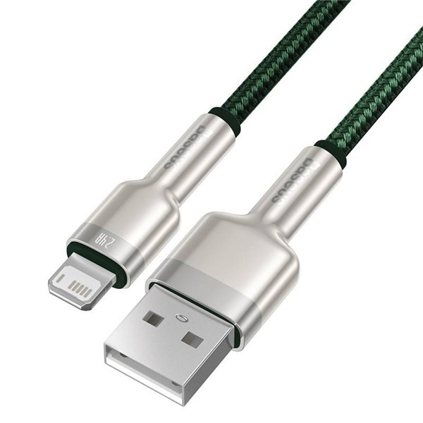 USB cable for Lightning Baseus Cafule, 2.4A, 1m (green)