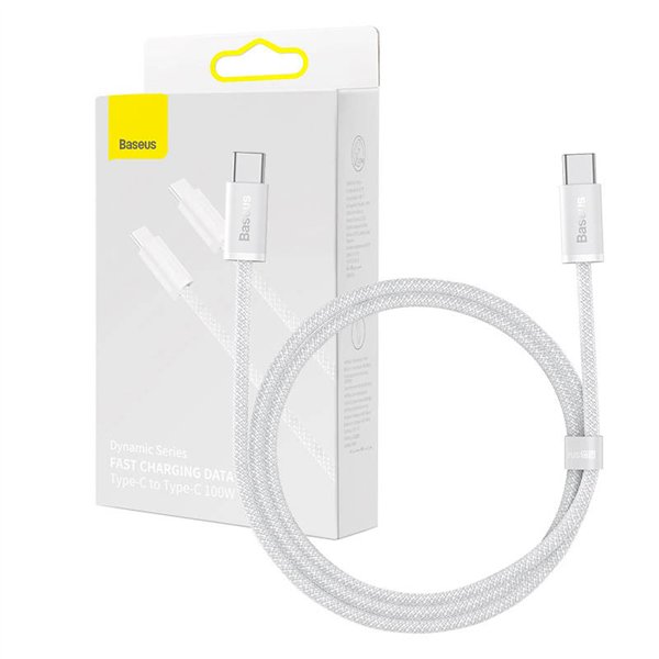 Cable USB-C to USB-C Baseus, 100W, 1m (white)